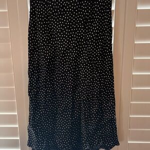 Abercrombie Black Polka Dot Midi Skirt
